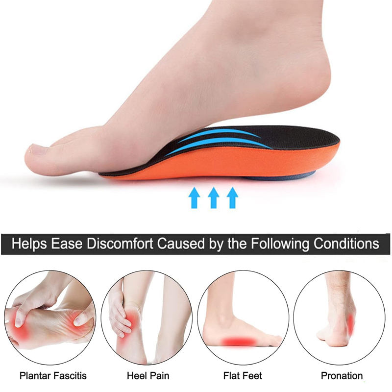 PU arch support half insoles for work boots - firm reinforcement for all-day standing and walking